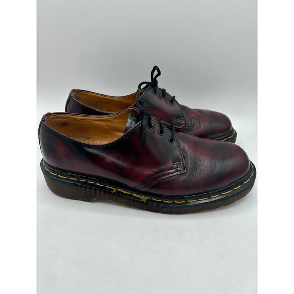 RARE Dr. Marten vintage 3 Oxford shoe eye rub off oxblood MADE IN ENGLAND SZ8 - Picture 7 of 12